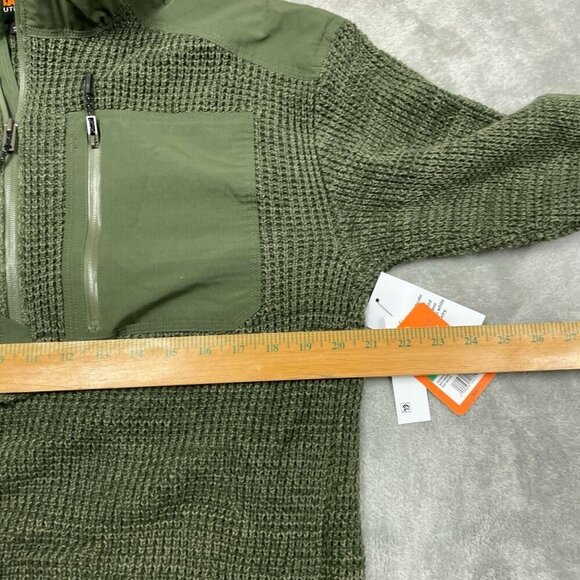 Bass Outdoor Deep Depths Green Mixed Sweater With Chest Pocket NWT 6377 - Picture 8 of 9